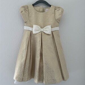 Gymboree l Holiday Metallic Gold Sparkle Pleated Dress